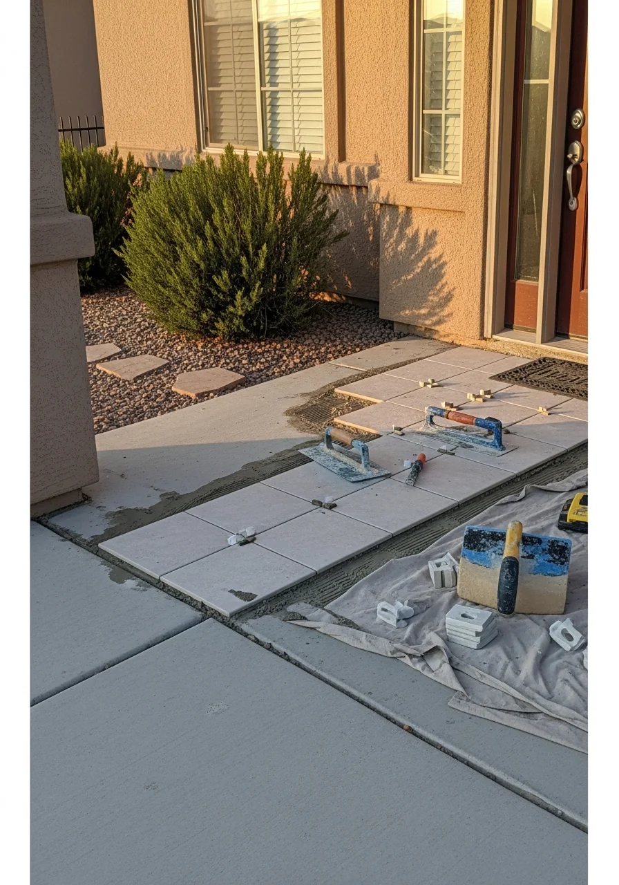 Professional crew member working on a Davis County residential property.