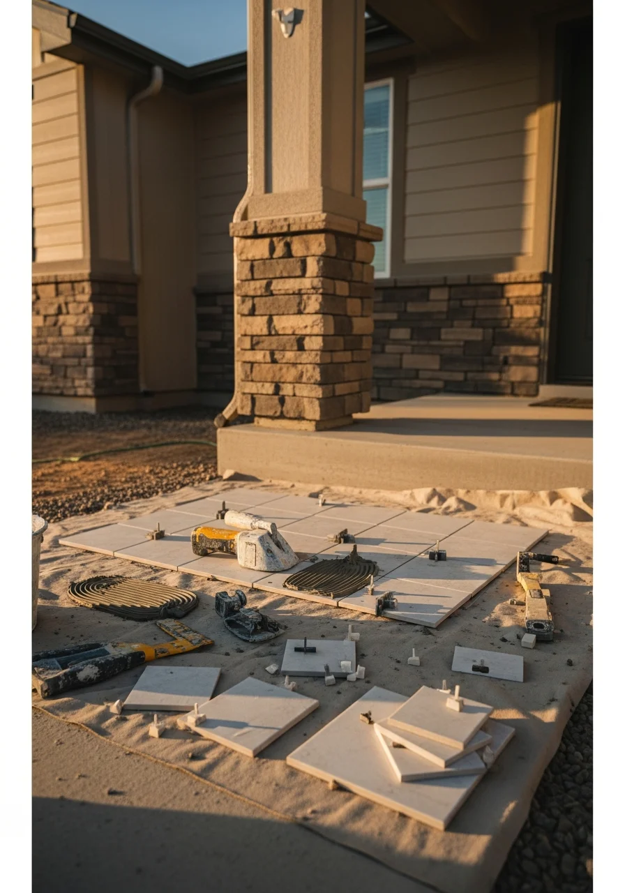 Professional crew member performing work on a Tooele County home.