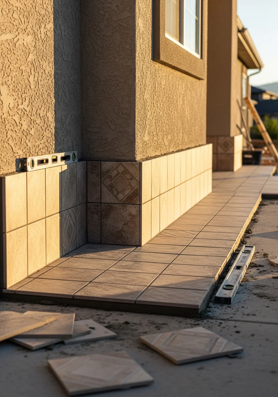 Skilled technician performing detailed work on a Utah County home exterior.