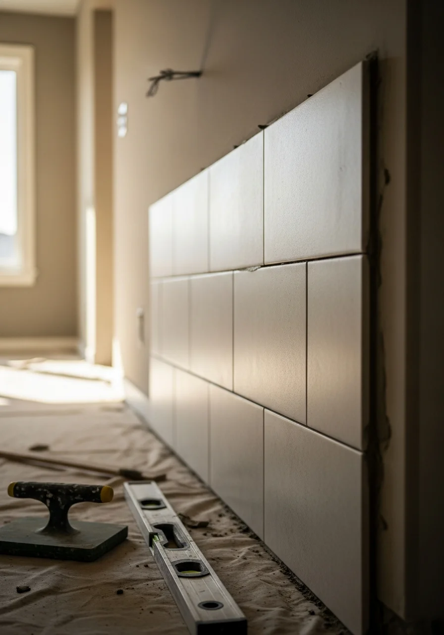 Close-up of professional work being completed on a Weber County property.
